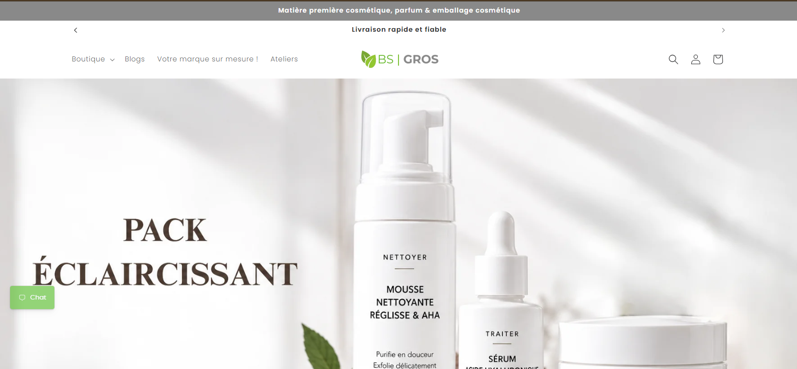 Capture du site BS Formulation sur bsgros.com
