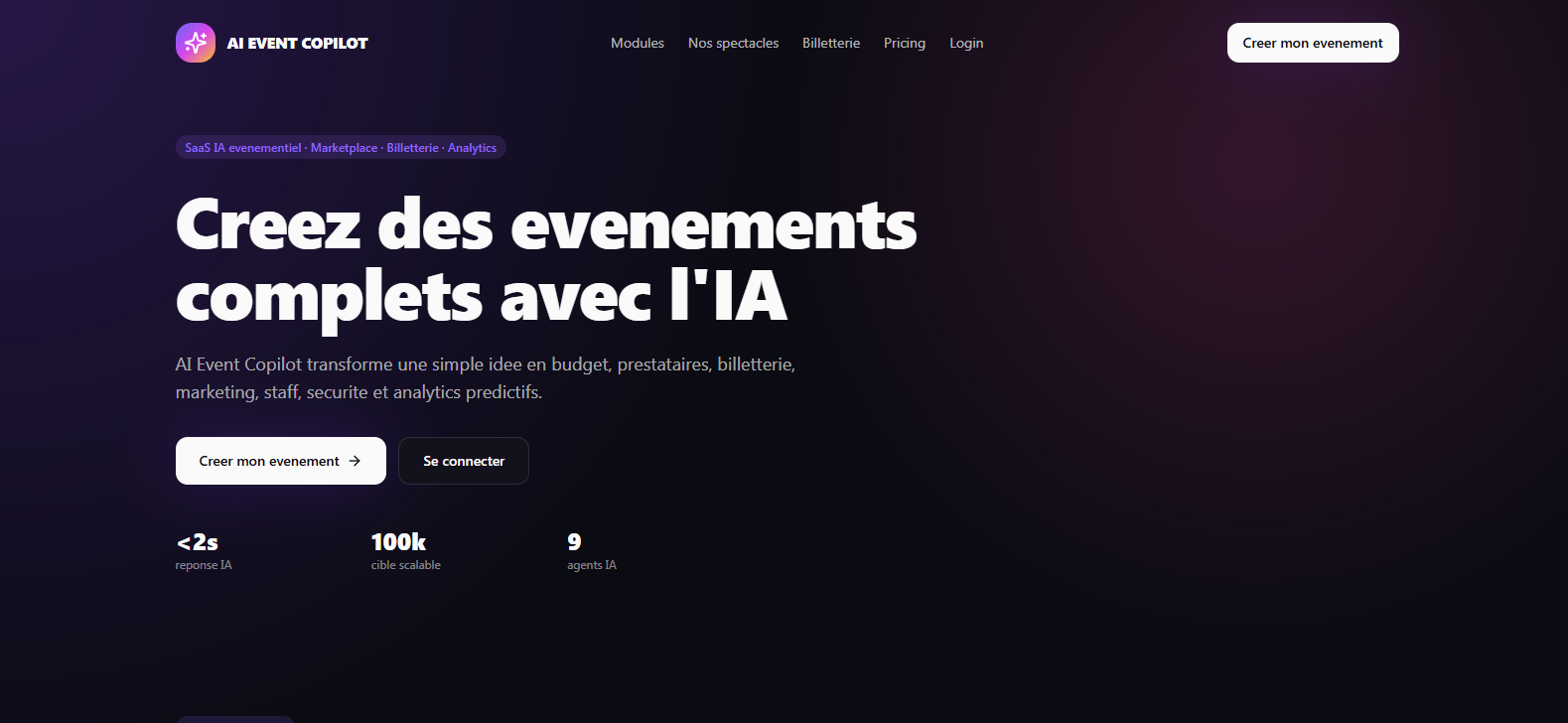 Capture du site Orkesta Event