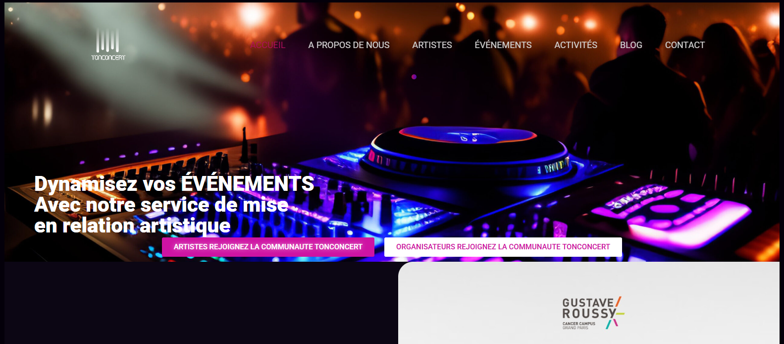Capture du site TonConcert